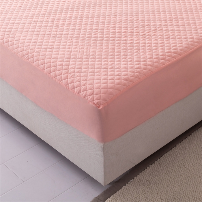 91家纺网 家纺一手货源 找家纺 优乐家纺 2025新款全棉床笠水洗纯棉夹棉绗缝加厚床笠 爱情粉