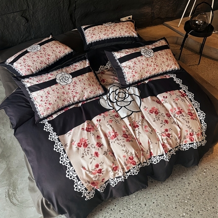 丽斐纺织 2024新款双面磨毛数码印花四件套 磨毛梦里花