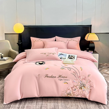 91家纺网 家纺一手货源 找家纺 （总）孟鑫 2025新款臻柔棉绣花四件套花韵系列