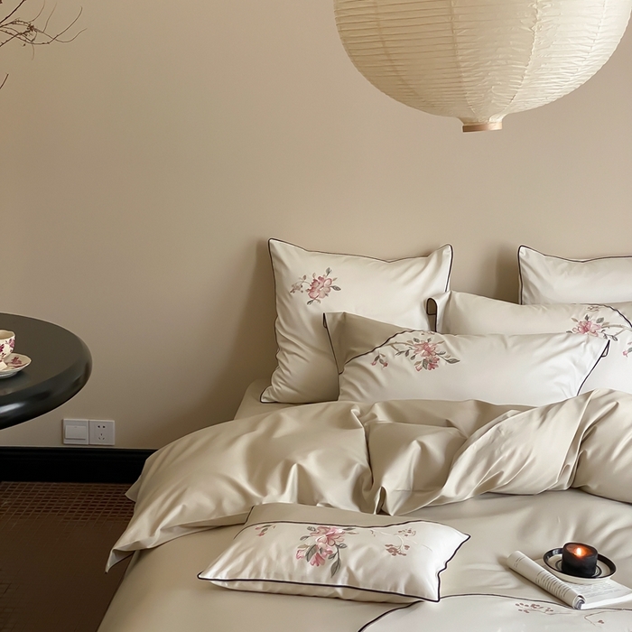 91家纺网 家纺一手货源 找家纺 MIU缪家居-2024新款100支全棉四件套-点春枝 点春枝（绿）