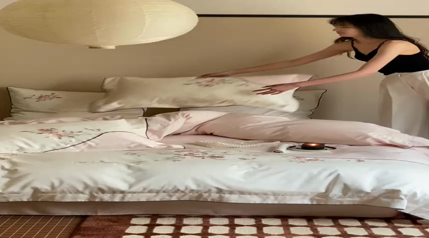 91家纺网 家纺一手货源 找家纺 （总）MIU缪家居-2024新款100支全棉四件套-点春枝