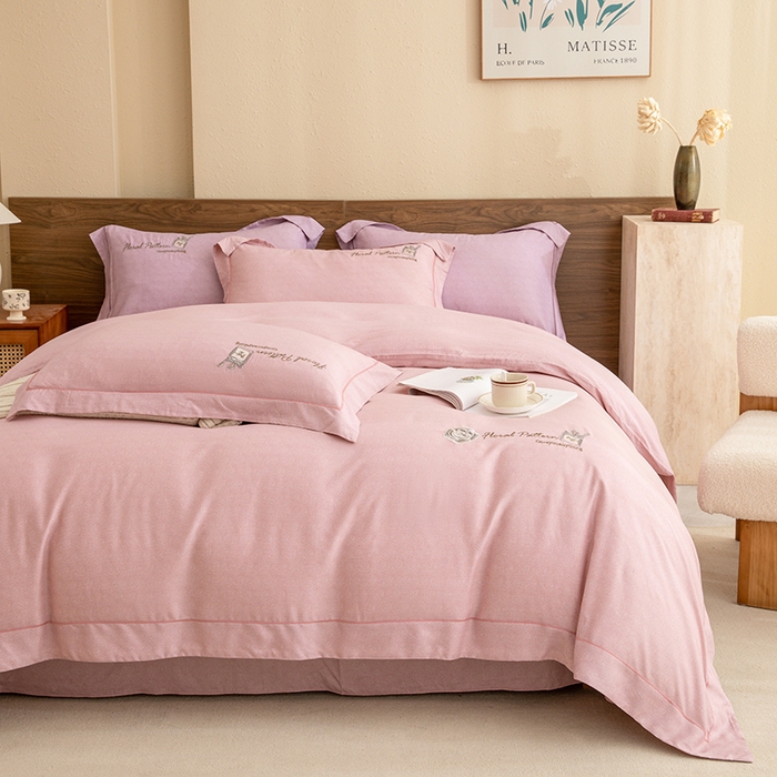 91家纺网 家纺一手货源 找家纺 绒博士 2024新款120支天丝棉四件套-玛奇朵 豆沙