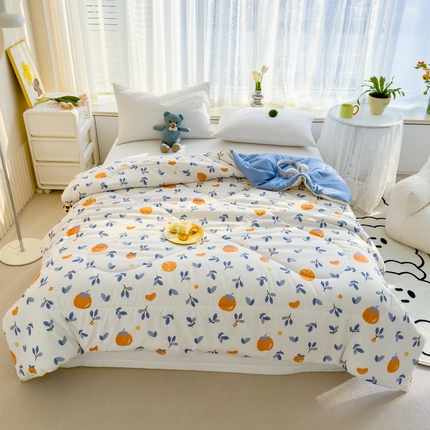 91家纺网 家纺一手货源 找家纺 （总）花言狐语 2025新款A类水洗泡泡棉大豆纤维夏凉被