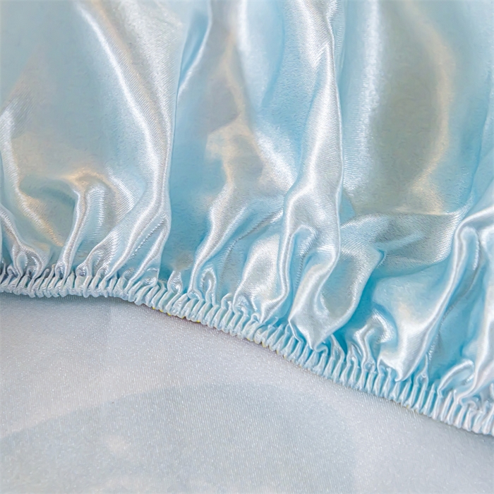 91家纺网 家纺一手货源 找家纺 梦舒羽 2025新款大版可水洗冰丝床笠宿舍床垫保护套三件套 蓝蝴蝶