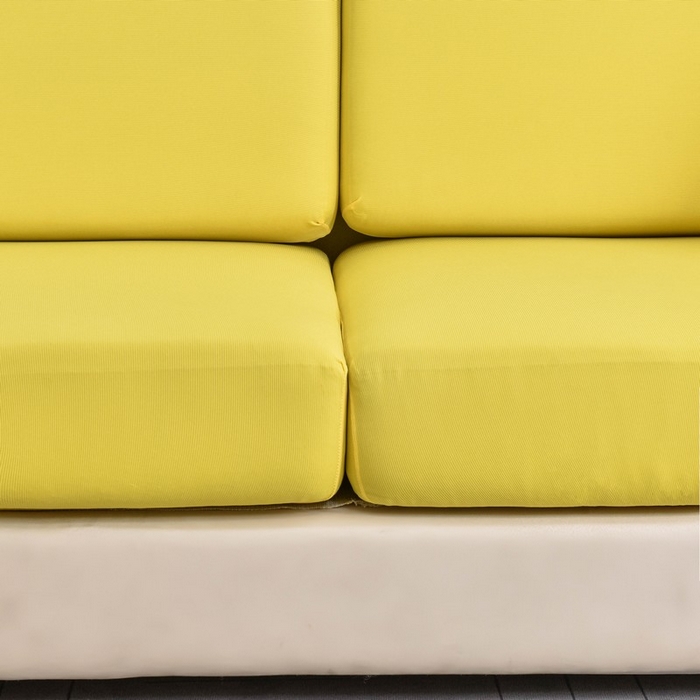 91家纺网 家纺一手货源 找家纺 兴妮雅家纺 2024新款冰丝面料组合沙发垫套 黄色