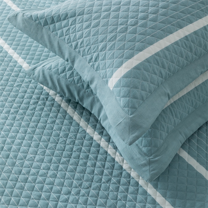 91家纺网 家纺一手货源 找家纺 优乐家纺 2025新款全棉枕套水洗纯棉夹棉绗缝加厚枕芯罩 青春绿