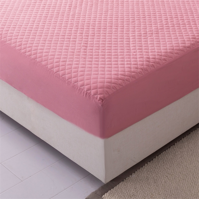 91家纺网 家纺一手货源 找家纺 优乐家纺 2025新款全棉床笠水洗纯棉夹棉绗缝加厚床笠 活力豆沙