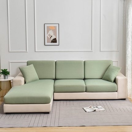 兴妮雅家纺 2024新款冰丝面料组合沙发垫套 抹茶绿