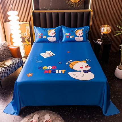 91家纺网 家纺一手货源 找家纺 （总）梦舒羽 2025新款大版可水洗冰丝床单宿舍床垫保护罩三件套