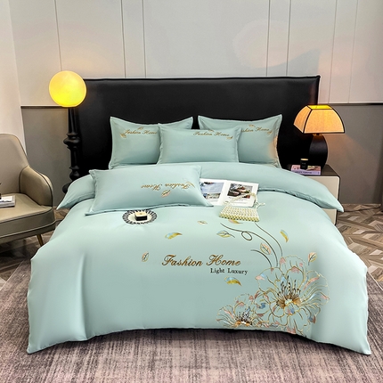 孟鑫 2025新款臻柔棉绣花四件套花韵系列 花韵-梵星绿