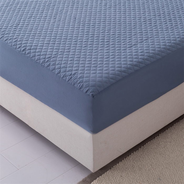 91家纺网 家纺一手货源 找家纺 优乐家纺 2025新款全棉床笠水洗纯棉夹棉绗缝加厚床笠 经典蓝