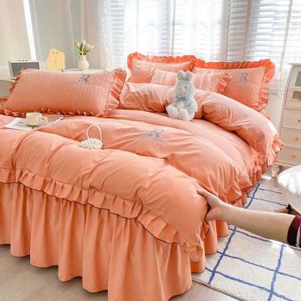 91家纺网 家纺一手货源 找家纺 （总）家之硕 2024新款春秋款靓丝棉床裙款四件套 