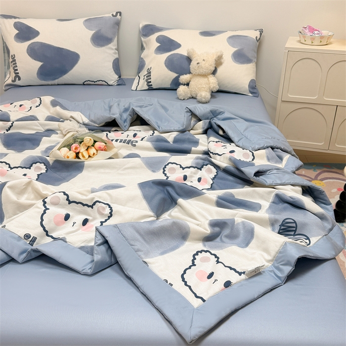 91家纺网 家纺一手货源 找家纺 简宜家居（朝初家纺） 2025新款40支全棉大豆夏被 波波兔