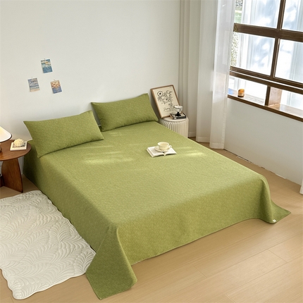 雨洋2025新款直播爆款老粗布凉席 绿川