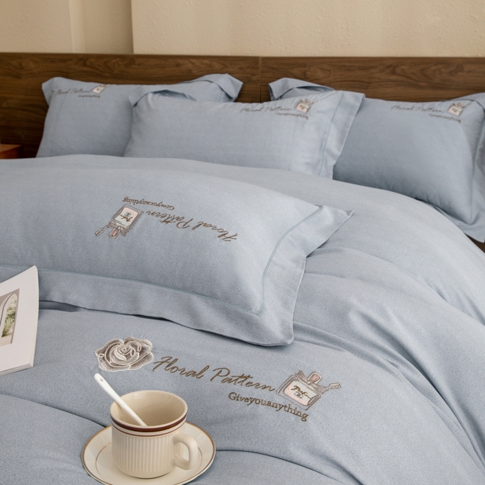 91家纺网 家纺一手货源 找家纺 绒博士 2024新款120支天丝棉四件套-玛奇朵 灰色