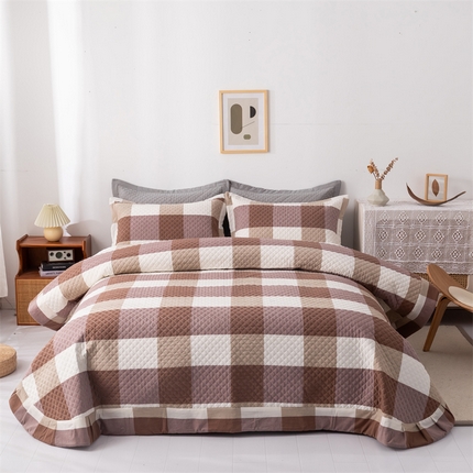 91家纺网 家纺一手货源 找家纺 （总）优乐家纺 2025新款全棉床盖三件套水洗纯棉夹棉绗缝加厚铺盖