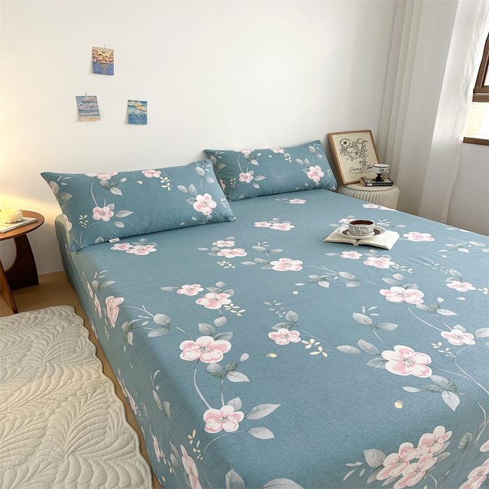 91家纺网 家纺一手货源 找家纺 雨洋2025新款直播爆款老粗布凉席 花语漫舞