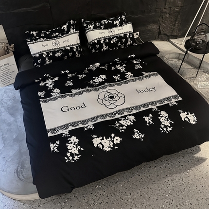 丽斐纺织 2024新款双面磨毛数码印花四件套 磨毛碎花