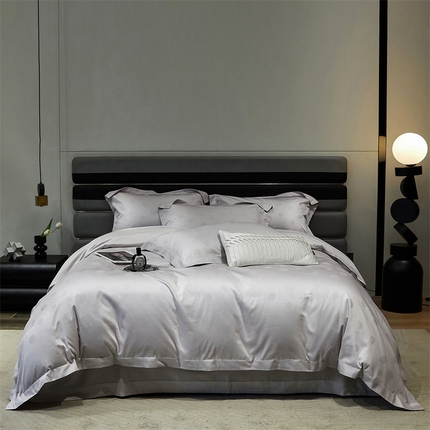 91家纺网 家纺一手货源 找家纺 红番天家居馆 2025新款长绒棉全棉提花四件套--格林系列 格林 棠梨紫