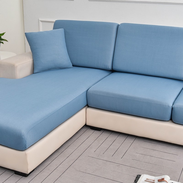 91家纺网 家纺一手货源 找家纺 兴妮雅家纺 2024新款冰丝面料组合沙发垫套 雾蓝