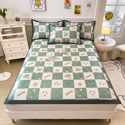 91家纺网 家纺一手货源 找家纺 （总）2024新款60D数码印花卡通冰丝席-成人款