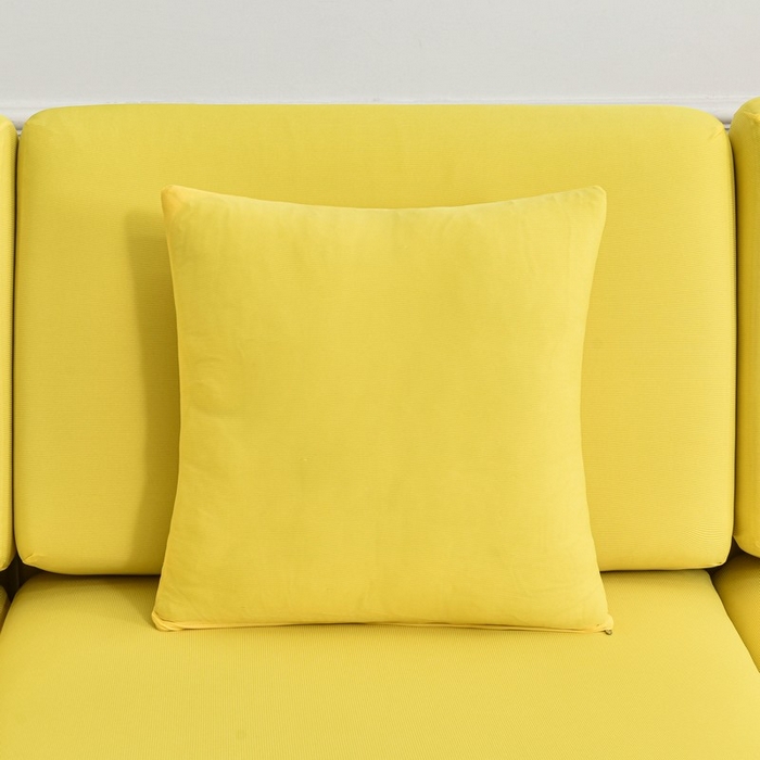 91家纺网 家纺一手货源 找家纺 兴妮雅家纺 2024新款冰丝面料组合沙发垫套 黄色