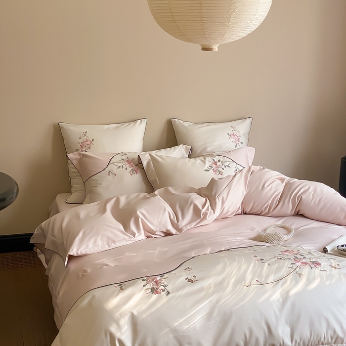 91家纺网 家纺一手货源 找家纺 （总）MIU缪家居-2024新款100支全棉四件套-点春枝