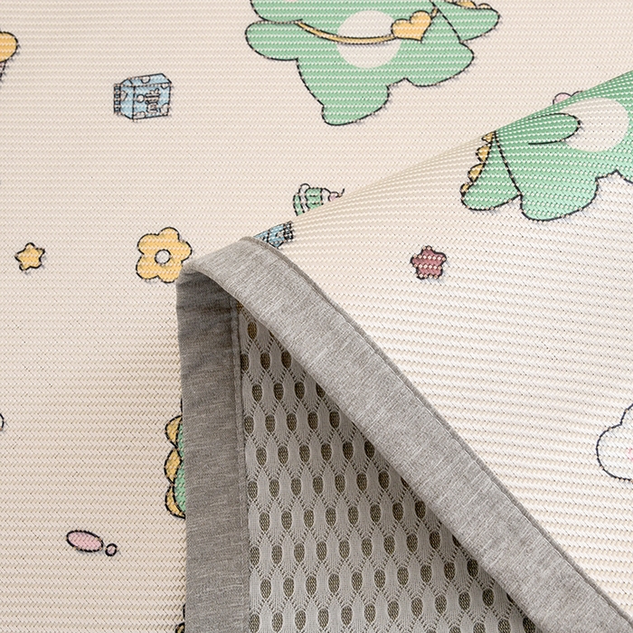 91家纺网 家纺一手货源 找家纺 萌宝家纺 2024新款A类7A抗菌儿童冰藤席卡通软席幼儿园冰丝席可定制 小恐龙