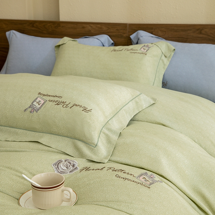 91家纺网 家纺一手货源 找家纺 绒博士 2024新款120支天丝棉四件套-玛奇朵 绿色