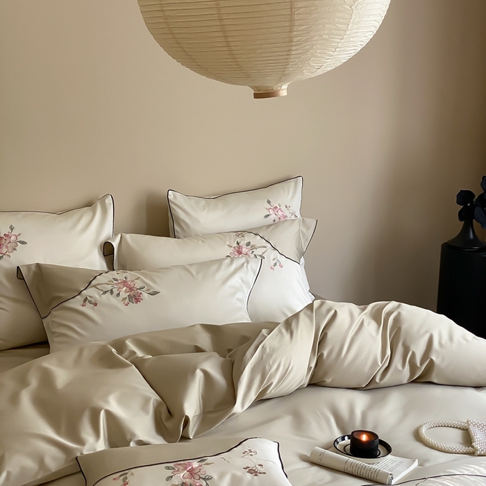 91家纺网 家纺一手货源 找家纺 MIU缪家居-2024新款100支全棉四件套-点春枝 点春枝（绿）