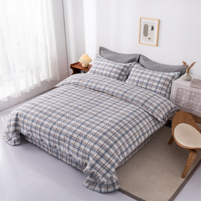 91家纺网 家纺一手货源 找家纺 优乐家纺 2025新款全棉水洗纯棉夹棉绗缝加厚四件套 纽爱格兰