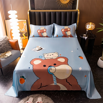 91家纺网 家纺一手货源 找家纺 （总）梦舒羽 2025新款大版可水洗冰丝床单宿舍床垫保护罩三件套