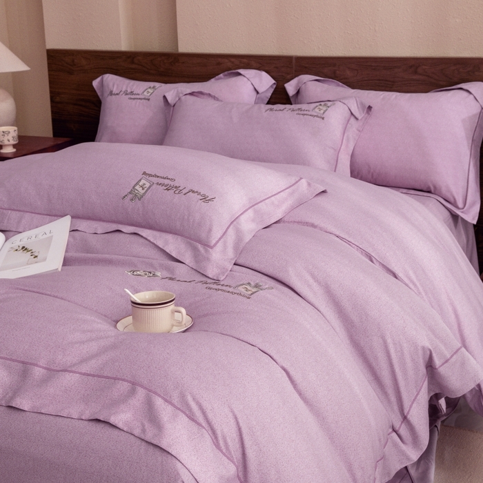 91家纺网 家纺一手货源 找家纺 绒博士 2024新款120支天丝棉四件套-玛奇朵 紫色