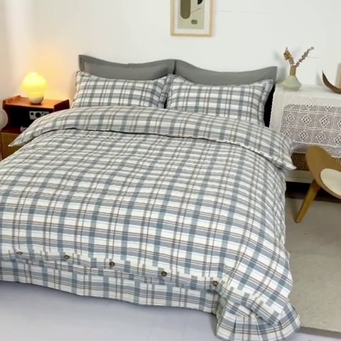 91家纺网 家纺一手货源 找家纺 优乐家纺 2025新款全棉水洗纯棉夹棉绗缝加厚四件套 纽爱格兰