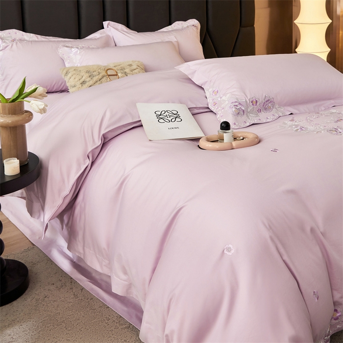 91家纺网 家纺一手货源 找家纺 红番天家居馆 全棉长绒棉刺绣四件套-浪漫系列 长绒棉-浪漫-海葵紫