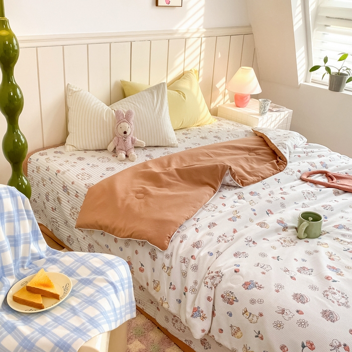 91家纺网 家纺一手货源 找家纺 （总）羋多家纺 2024新款麻绳印花小米棉夏被云感泡芙棉被子泡泡纱单夏被（另有单独床盖）