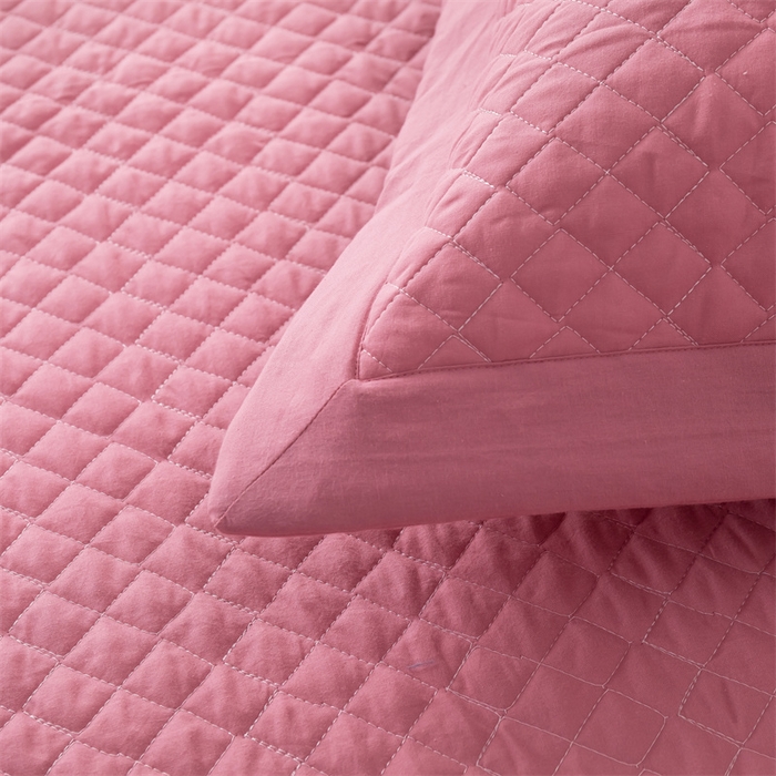 91家纺网 家纺一手货源 找家纺 优乐家纺 2025新款全棉枕套水洗纯棉夹棉绗缝加厚枕芯罩 活力豆沙