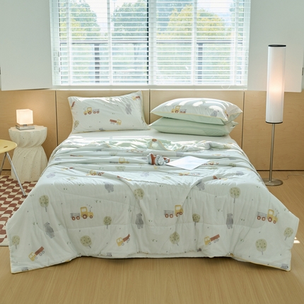 91家纺网 家纺一手货源 找家纺 （总）吾诺家居 2024新款凉感冰柔丝印花夏被