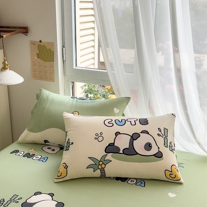 91家纺网 家纺一手货源 找家纺 优眠坊 2025新款全棉单床笠 大熊猫