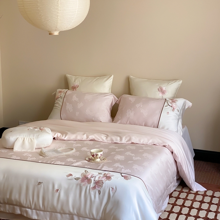 91家纺网 家纺一手货源 找家纺 （总）MIU缪家居-2024新款100支天丝棉提花四件套-木兰诗语