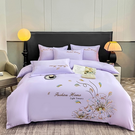 91家纺网 家纺一手货源 找家纺 （总）孟鑫 2025新款臻柔棉绣花四件套花韵系列