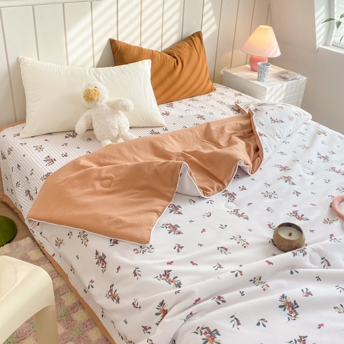 91家纺网 家纺一手货源 找家纺 羋多家纺 2024新款麻绳印花小米棉夏被云感泡芙棉被子泡泡纱单夏被（另有单独床盖）繁华