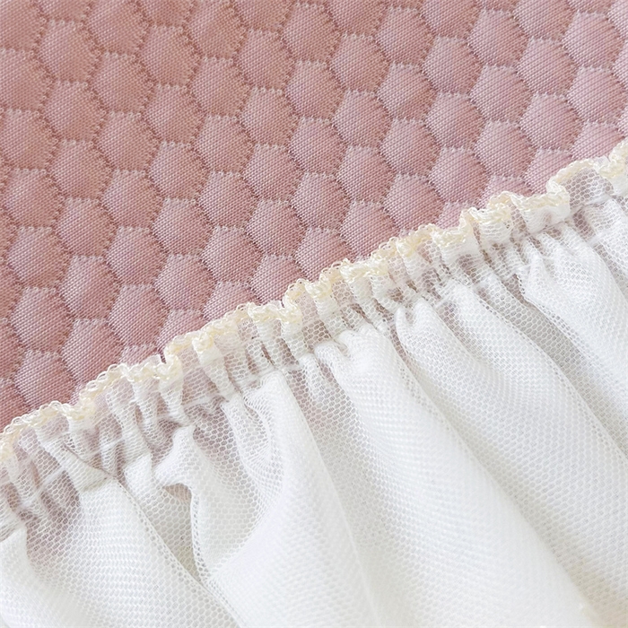 91家纺网 家纺一手货源 找家纺 恒爱A类冰丝豆豆床裙款国色天香系列凉席 粉玉