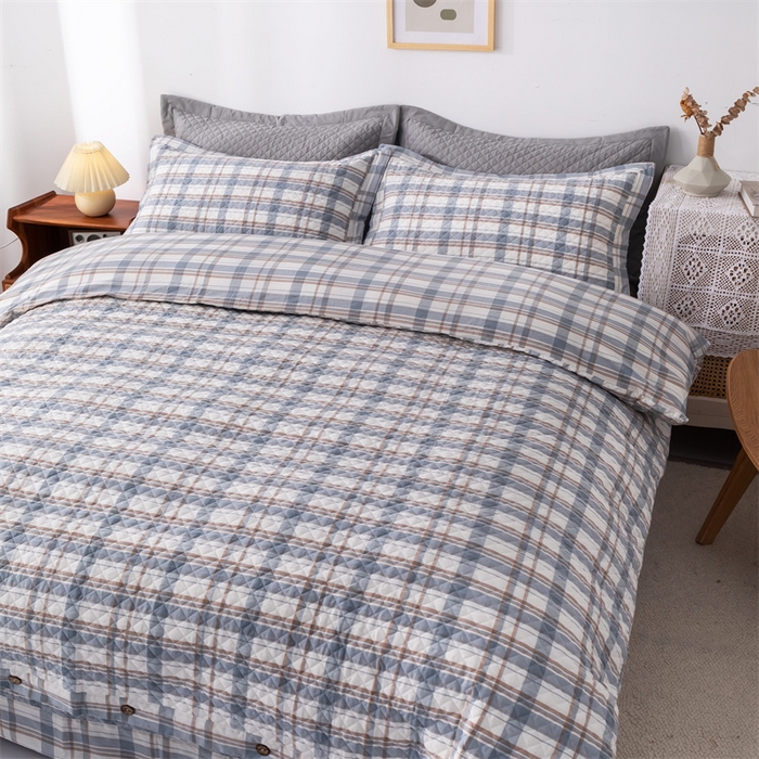 91家纺网 家纺一手货源 找家纺 优乐家纺 2025新款全棉四件套水洗纯棉夹棉绗缝加厚被罩 纽爱格兰