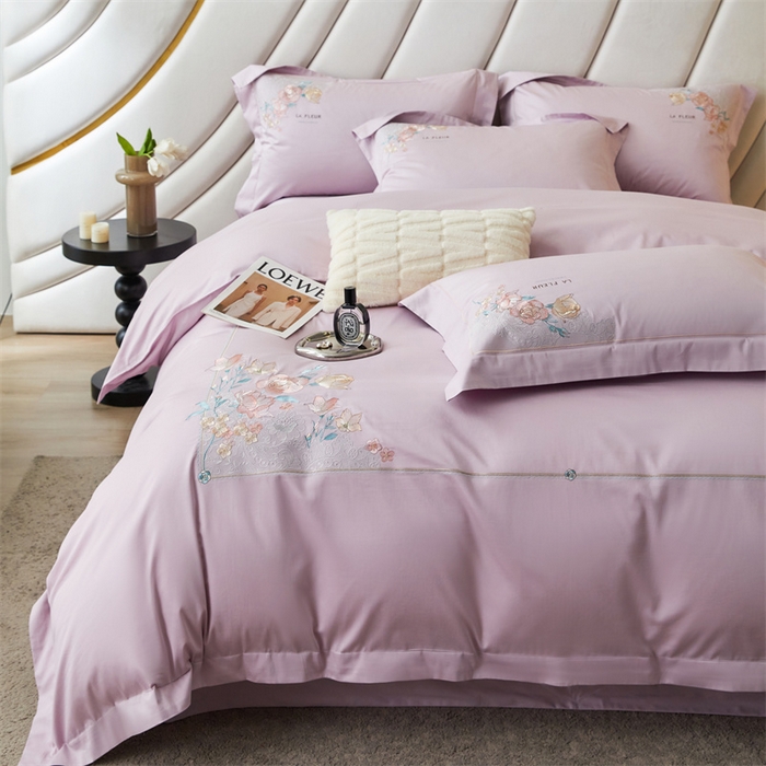 91家纺网 家纺一手货源 找家纺 （总）红番天家居馆 全棉长绒棉刺绣四件套-艾伦系列