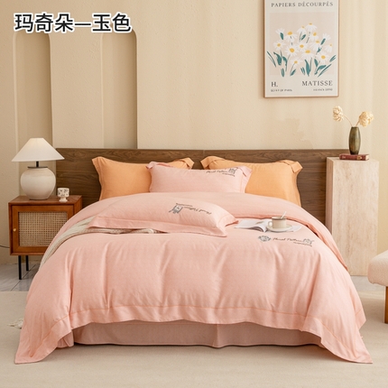 91家纺网 家纺一手货源 找家纺 （总）绒博士 2024新款120支天丝棉四件套-玛奇朵