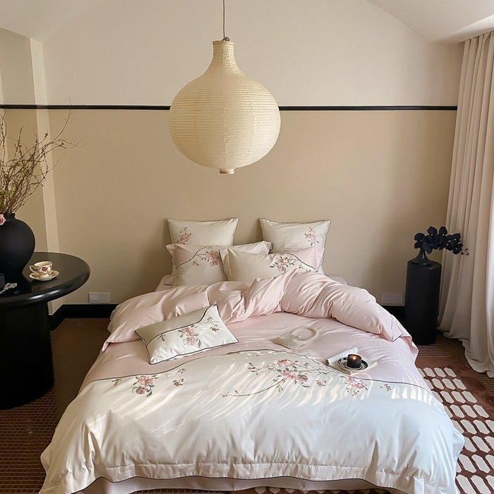 91家纺网 家纺一手货源 找家纺 （总）MIU缪家居-2024新款100支全棉四件套-点春枝