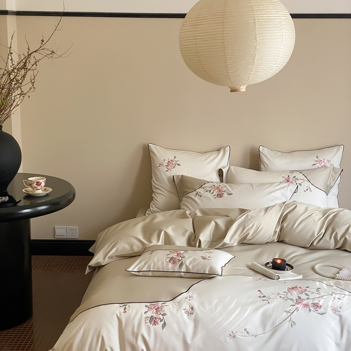 91家纺网 家纺一手货源 找家纺 MIU缪家居-2024新款100支全棉四件套-点春枝 点春枝（绿）