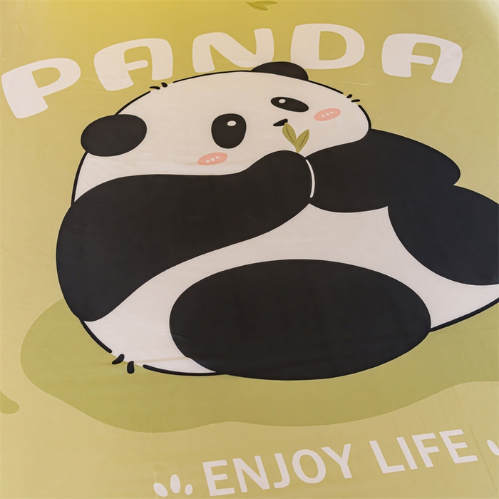 91家纺网 家纺一手货源 找家纺 梦舒羽 2025新款大版可水洗冰丝床笠宿舍床垫保护套三件套 小熊猫