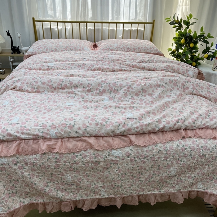 91家纺网 家纺一手货源 找家纺 暖居 2024新款被套床盖四件套 美丽故事